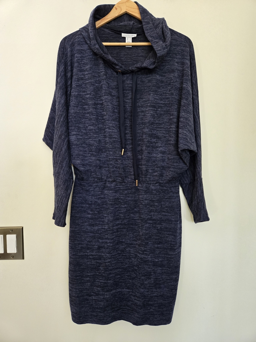 London Times Heathered Navy Pullover Top